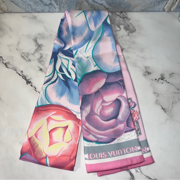 LOUIS VUITTON Bandeau Marfleur M76969 Scarf Muffler Silk Women's - Picture 1 of 12